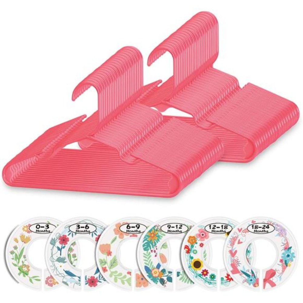 60 Pack, Ultra Thin No Slip Infant Nursery Clothes Hangers